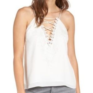 lace, strappy camisole in white